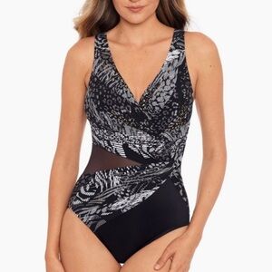 Miraclesuit Lux Lynx Circe One Piece Swimsuit Black 12 Slimming Tummy Control